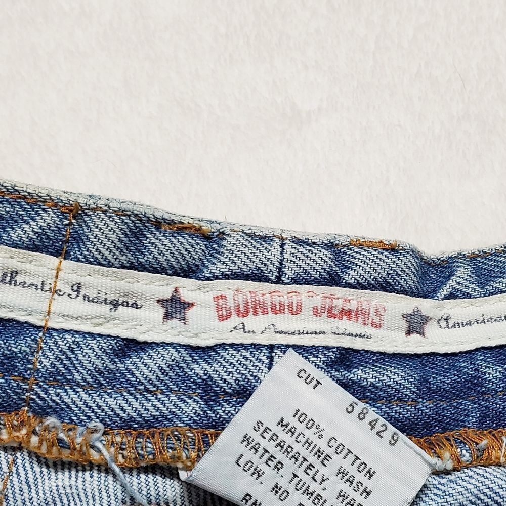 VINTAGE 1980s Bongo Light Stone Wash High Waisted Slim Tapered Skinny Leg Jeans - Picture 14 of 16